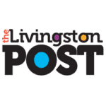 Livingston-Post Logo for "The Livingston Post" with stylized text and colorful circles inside some letters.